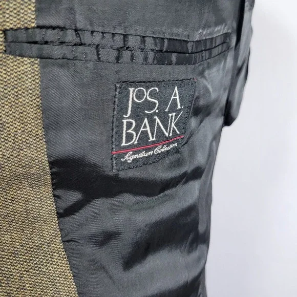 VTG JOS A‎ BANK Men's Sport Coat Blazer Two Button Brown Barley Corn Wool 38R